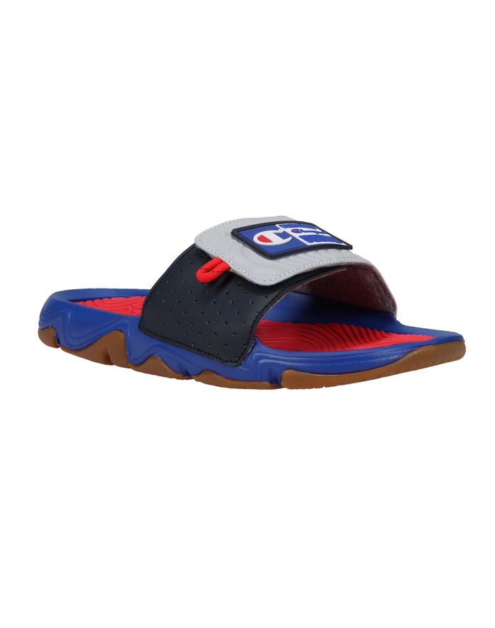 Champion Mens Slides NZ - Hyper C Wave Grey/Red ( 3689-AVIEH )